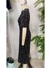 Waist-Cinching Slimming Dress: Women's European & American Style, Sexy Lace Patchwork, V-Neck Print