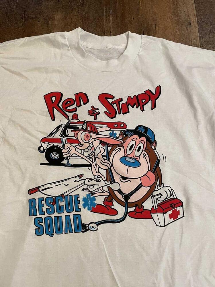 Ren and Stimpy Rescue Squad T-Shirt Unisex Size S-5XL VN2125 Unisex T-Shirt S