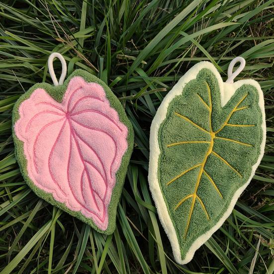 Handtuch Blattform Hängendes Design Küchenhandtuch Dick Saugfähig Wiederverwendbar Tragbares Handtuch Badezimmer Küchenzubehör