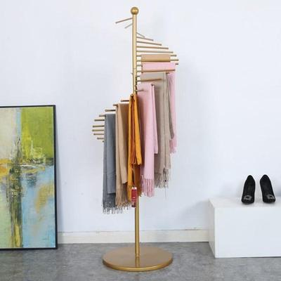 Estante de Exhibición de Piso Multifuncional para Tienda de Ropa con Gran Capacidad, Estante de Hierro Espiral para Bufandas, Exhibidor de Bolsos para Ropa