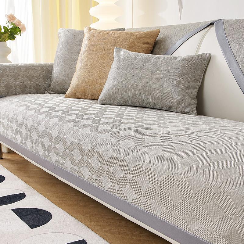 Ice Silk Sofa Cushion Summer Summer Summer Summer Summer Mat Cushion Simple Modern Solid Color Non-Slip Sofa Cover Cover Cloth