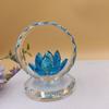 Transparent Lotus Flower Figurine Stable Base Clear Lotus Flower Collectible  Wedding Gifts