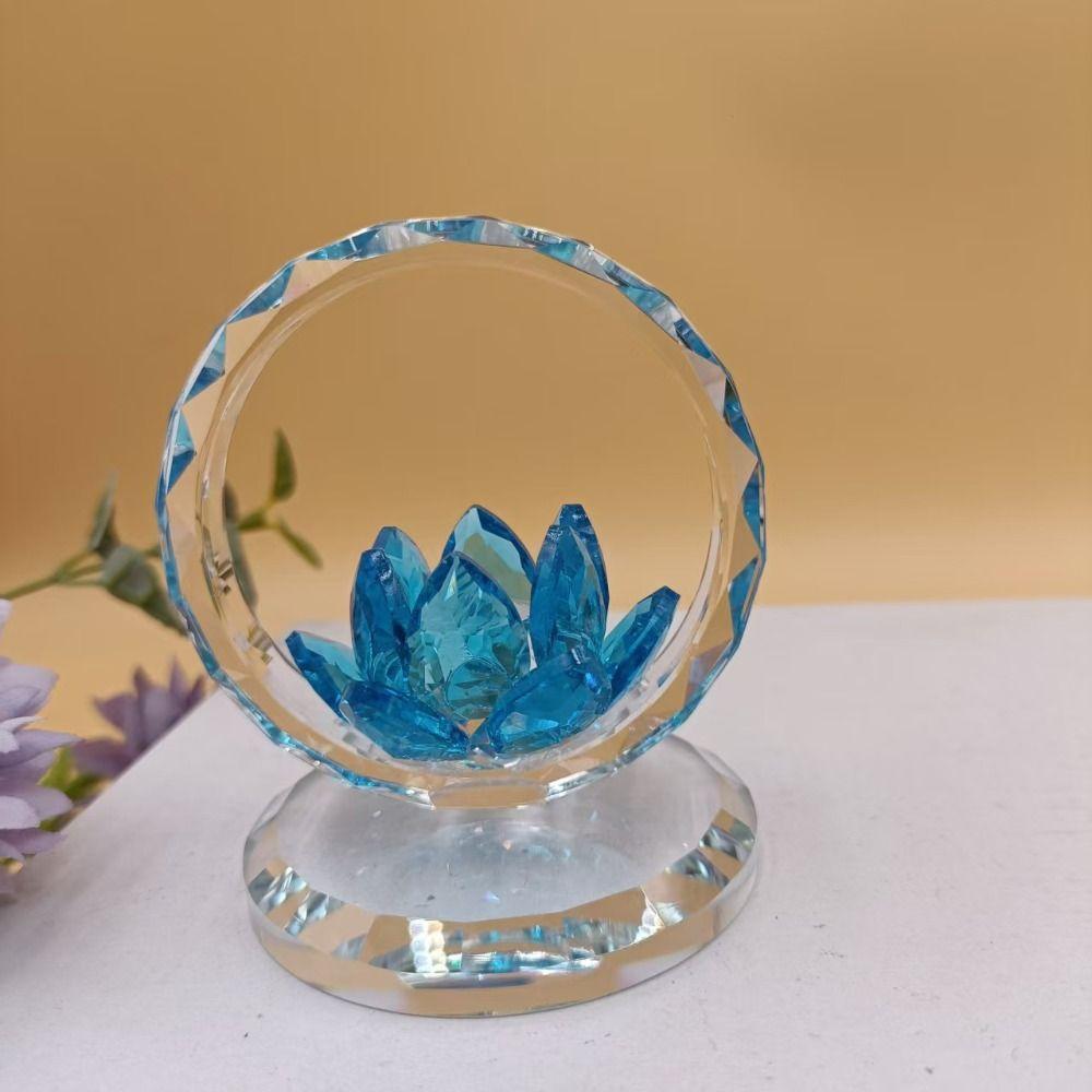 Transparent Lotus Flower Figurine Stable Base Clear Lotus Flower Collectible Wedding Gifts