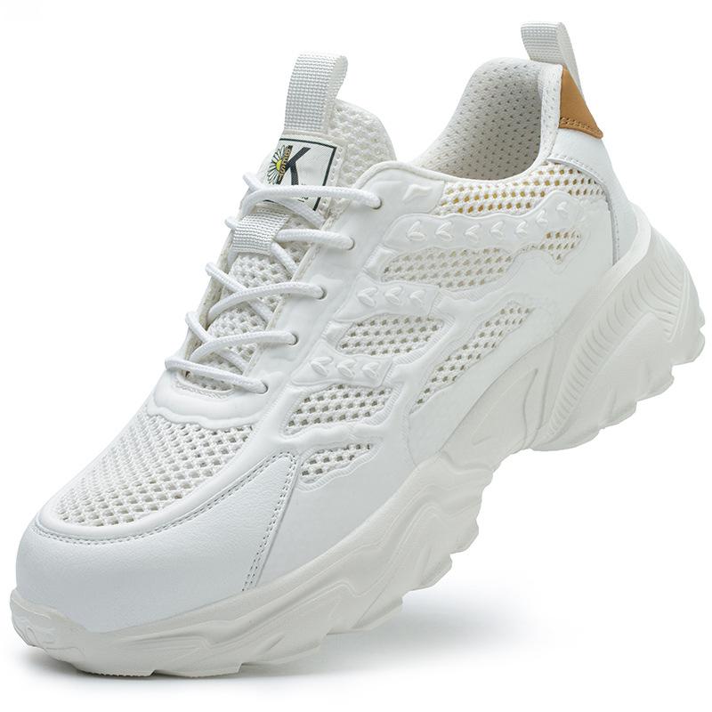 

Summer Mesh Safety Shoes Men Steel Toe Sneakers Lightweight Breathable Shoes Anti-puncture White Work Protective Sneakers Men 38 білий