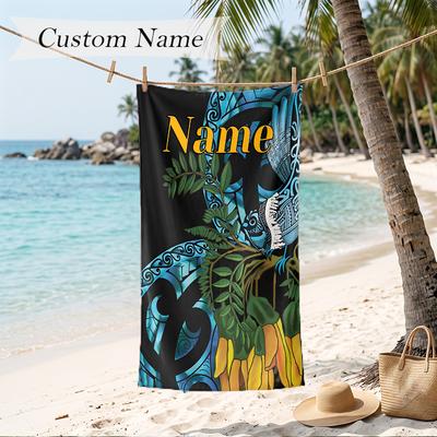 New Zealand Paua Custom Name Printed Beach Towel Personalized Soft Towel For Swimming Beach Travel