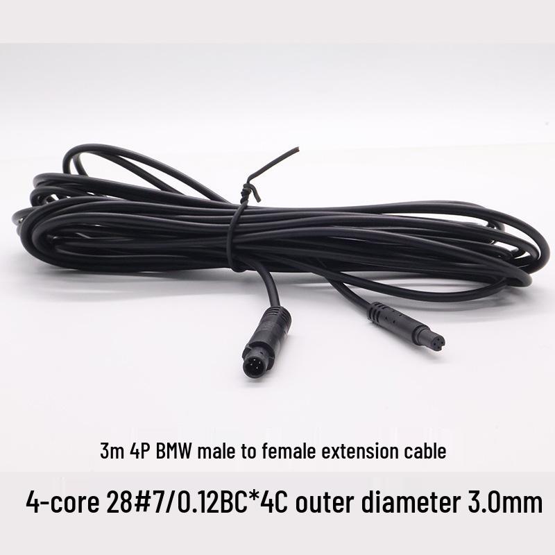 BMW Rearview Camera Extension Cable for 4-pin, 4P5P, 6P, 8-hole Male/Female Connections.
