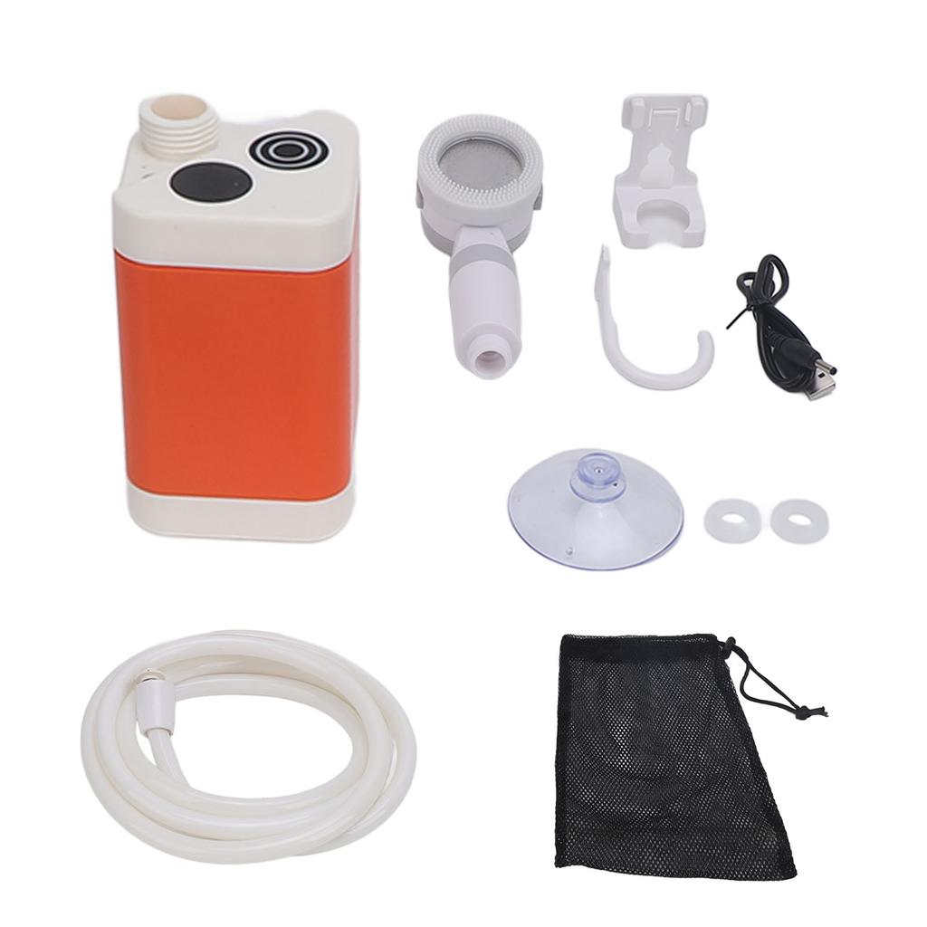 Przenośny prysznic kempingowy Silikonowa główka masująca Prysznic elektryczny zewnętrzny Zestaw prysznicowy ręczny na kemping, wędrówki