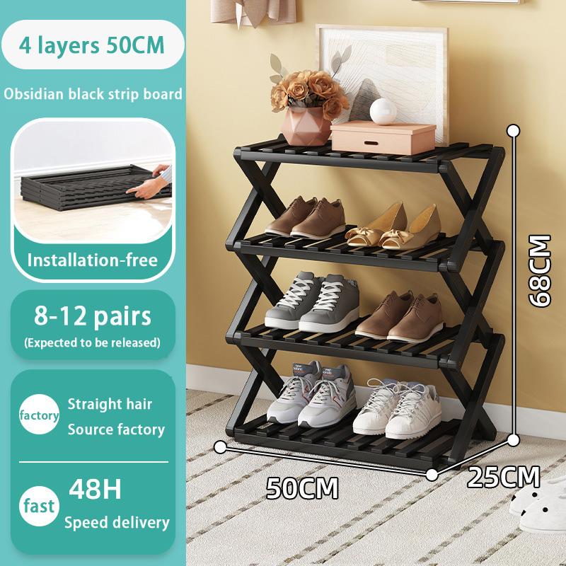 Folding Shoe Rack Multi-tier Shoe Rack for Entryway Balcony Potted Plant Shelves Simple Assembly Shoe Rack Make Of Bamboo