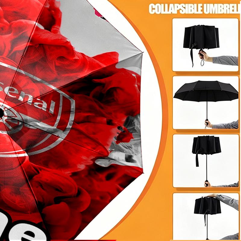 Custom Name Personalized football team Print Umbrella, Auto Open Close, 8‑Rib Sturdy Frame, Commute Camping Hiking Use, Birthday Gift