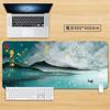Zen Japanese Landscape Desk Mat with Birds and Mountains Gaming Mouse Pad