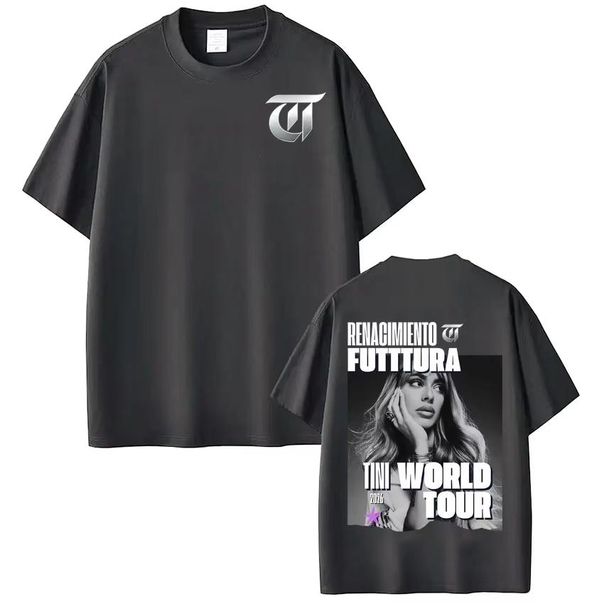 Singer TINI STOESSEL Futtura Album 2026 Tour Tees Men Women Vintage Tshirt pure Cotton Streetwear Fan Gifts Shortsleeved top