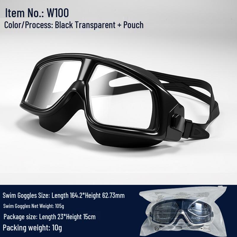 

Large Frame HD Anti-Fog Waterproof Swimming Goggles, Comfortable Fit for Adults