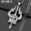 Acier Inoxydable Hindouisme Yoga Shiva Trishula Symbole Om Collier Pendentif Femmes Hommes Couleur Argent Bouddhisme Hindou Chaîne Bijoux