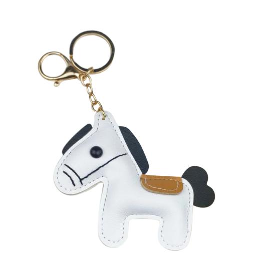 Yousheng Keychain Pendant Synthetic Leather Horse Charm Keyring with Rope Vibrant Colors Key Holder Bag Accessory