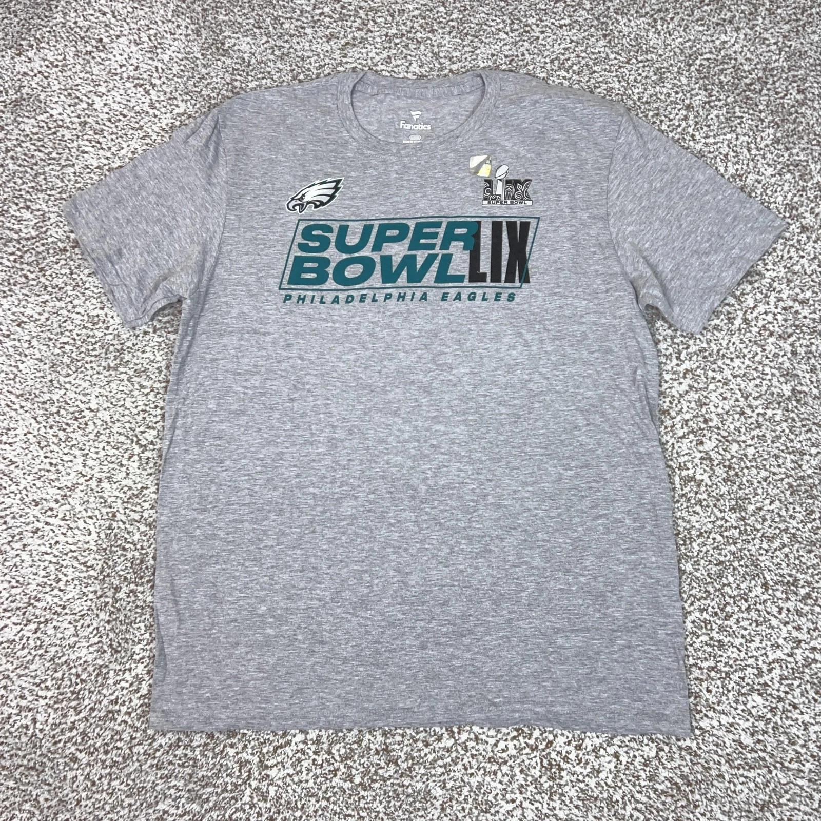 Philadelphia Eagles Shirt Mens Large Gray NFL Football Super Bowl LIX Roster 2XL