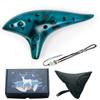 Ocarina 12 Tonos Do Alto Ocarina Cerámica Instrumento Musical con Libro de Canciones Cuerda para el Cuello Cordón para el Cuello Bolsa de Transporte Buen Regalo para Principiantes