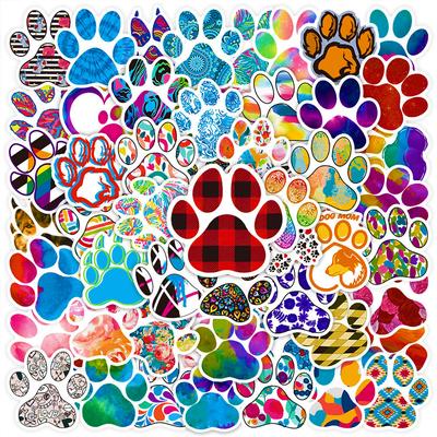 10/50 Uds. Pegatinas con estampado de pata de animal, pegatinas de grafiti coloridas con estampado de pata para equipaje DIY, portátil, monopatín, motocicleta, pegatina bicicleta