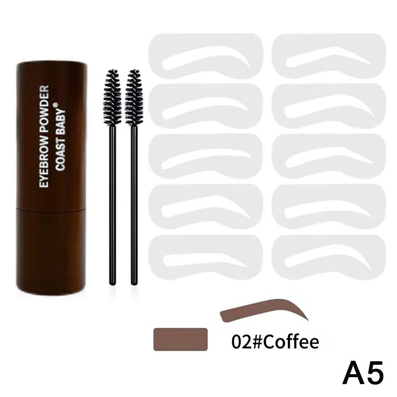 Eyebrow Stamp Kit Brow Powder Stamp Waterproof Makeup With 10 Reusable Eyebrow Stencils With 2 Brush Long Lasting For Gift