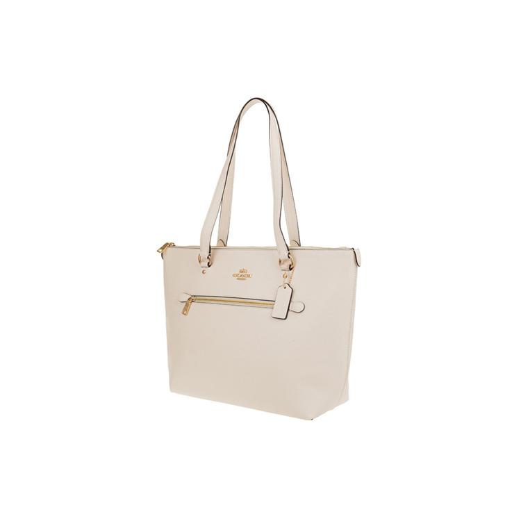 New COACH Gallery Cross Grain Cow Leather Tote Bag, Shopping Bag, Handbag, Shoulder Bag Women's White 79608-IMCHK