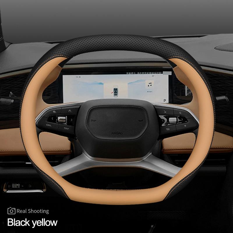 Cubierta de Volante de Coche de Cuero Trenzado Tipo D Doble para Geely Galaxy L7 Boyue L COOL 2026 2026 Soporte Protector