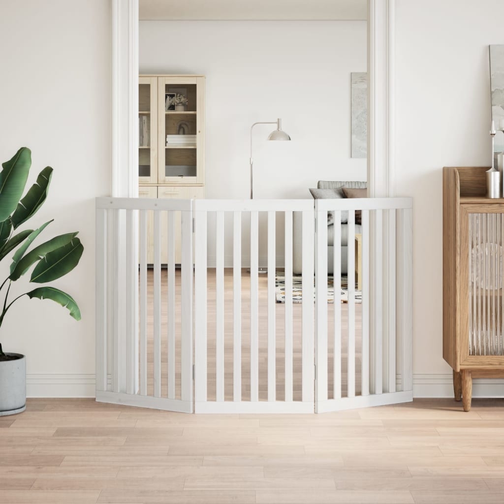 Vidaxl Foldable Pet Safety Gate, 3 Panels, White, 150Cm