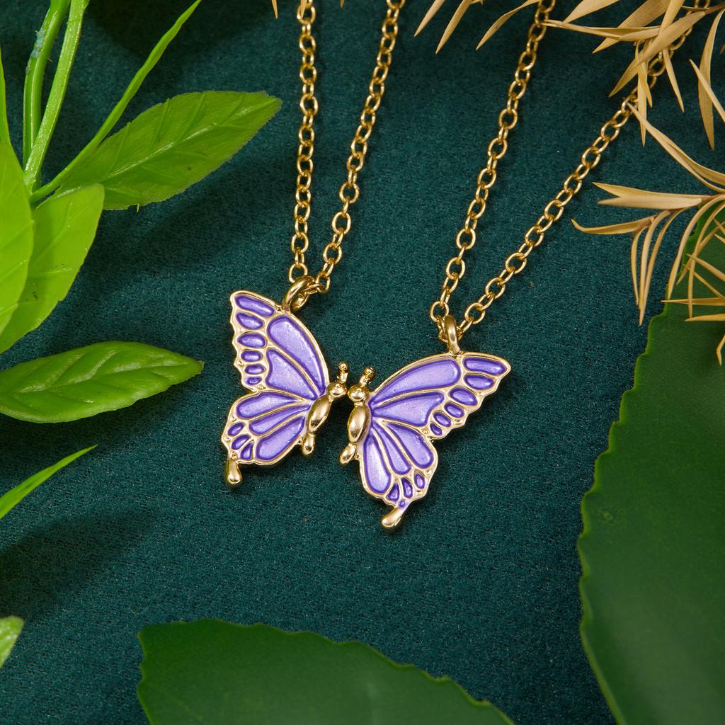 2 pièces collier ras du cou papillon mode coréenne marguerite fleur clavicule chaîne colliers amitié BFF arc-en-ciel meilleur ami bijoux