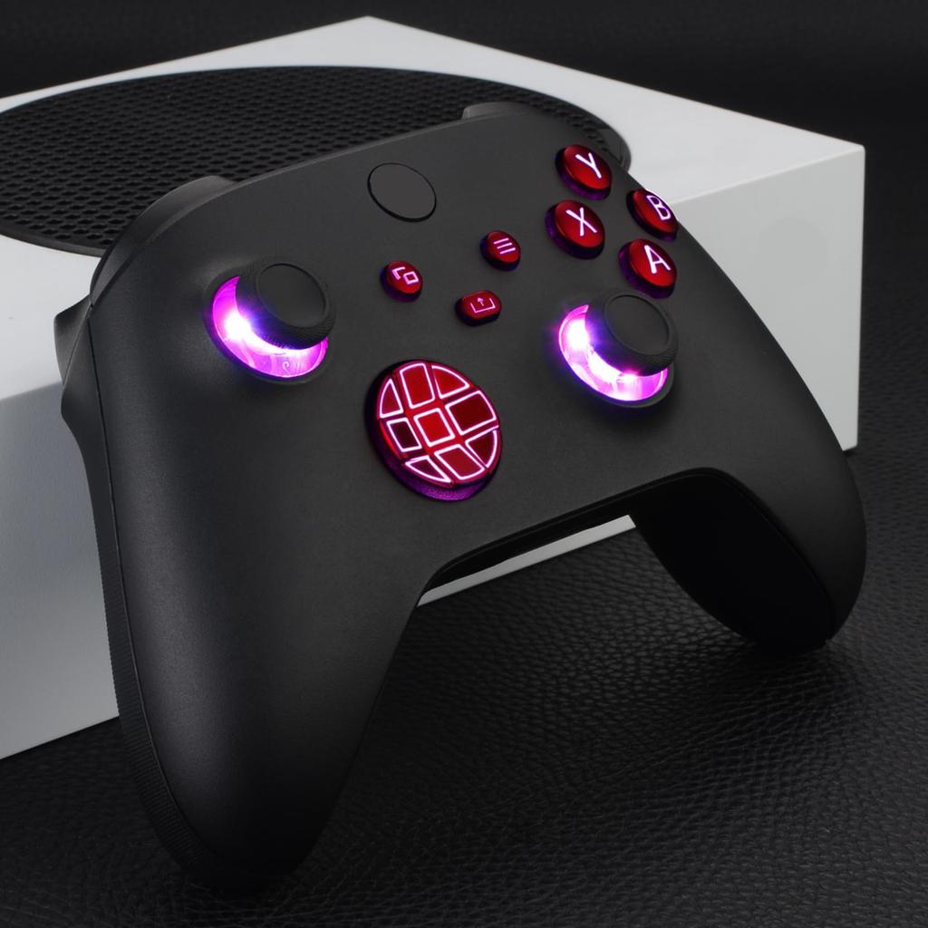 EXtremeRate Mehrfarbig beleuchtetes und ABXY-Tastenset für Xbox Series DTF V2 LED-Kit für Xbox Core Controller Modell 1914 Controller nicht enthalten