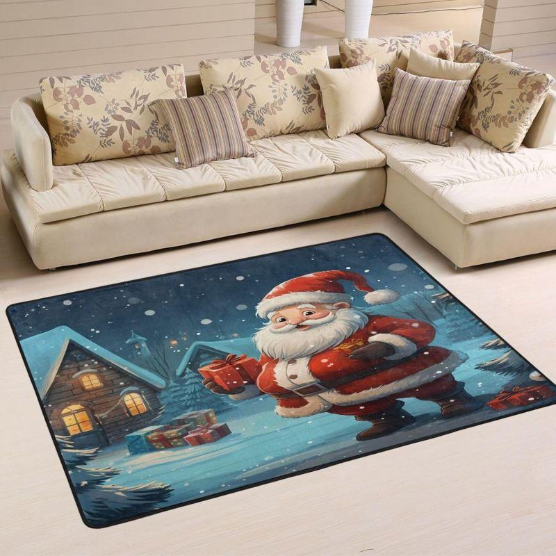 Christmas Carpet for Living Room Home Decoration Large Rugs Santa Claus Kids Room Children Bedroom Bedside Mats New Year Gifts