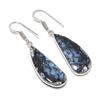 Natural Dendrite Opal Gemstone 925 Sterling Silver Jewelry Earring 1.89" AEE-10759