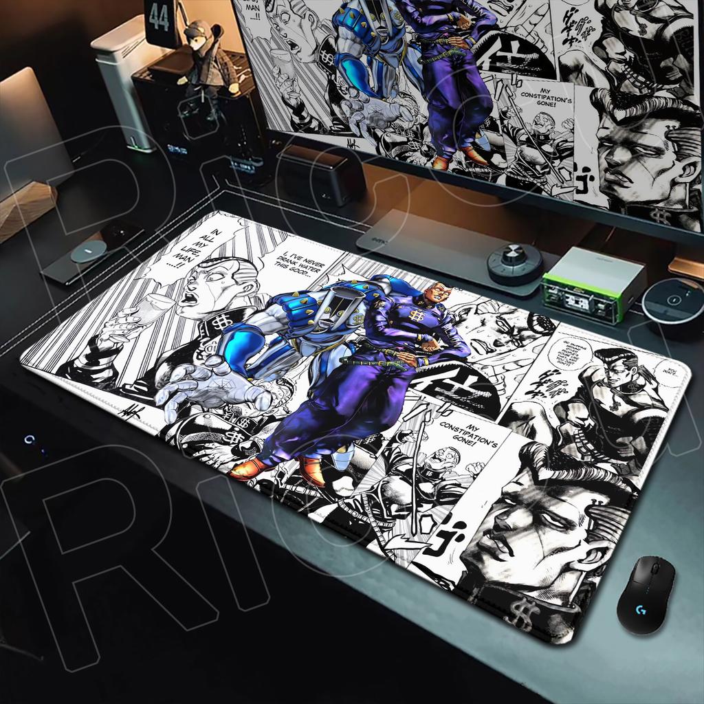 Anime Jojo Bizarre Adventure Mouse Pad Gamer Rubber Non-slip Base Deskmat Kujo Jotaro Cabinet Keyboard Gaming Office Accessories