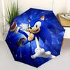 1pc Sonic the Hedgehog Automatic Opening/Closing Umbrella - Portable 3-Fold Design, 8-Bone Iron Frame Outdoor Umbrella, Ideal Gift for Fans, Trav