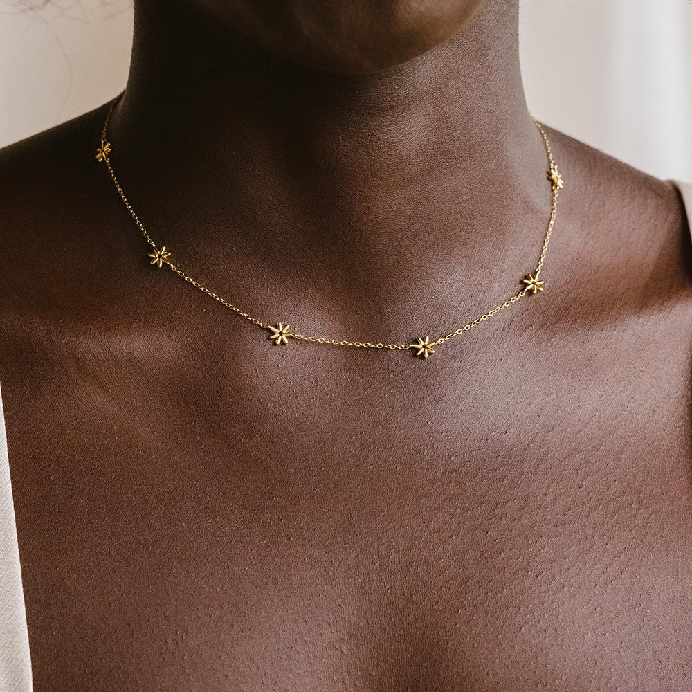 Accessories Small Daisy Collarbone Chain Women s Simple Temperament Flower Light Luxury Niche Versatile Necklace