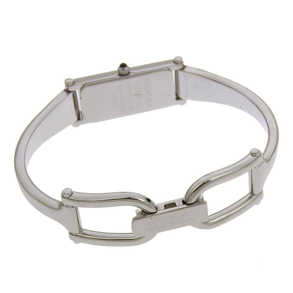 Gucci Watches 1500L grayDial Stainless Steel Quartz Analog Display Women Used