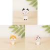 Lucky Cat Small Figurine Wooden Craft Home Office Decor Gift For Celebrations