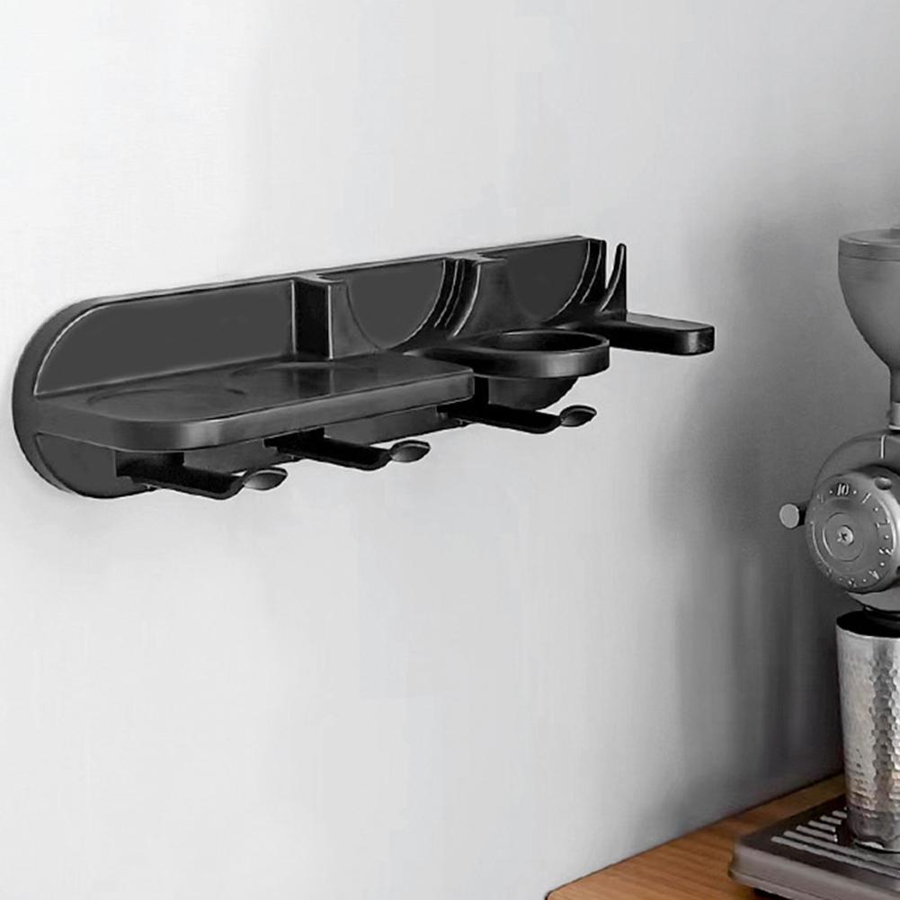 Plastic Coffee Portafilters Holder  Wall Mount Coffee Set Storage Holder Simple Installation Black for Kitchen Gadgets