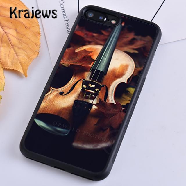 Krajews Wooden Violins Bow Music Phone Case Cover For iPhone 17 Air 16 15 14 Plus 11 12 13 Pro Max Plus Coque Fundas