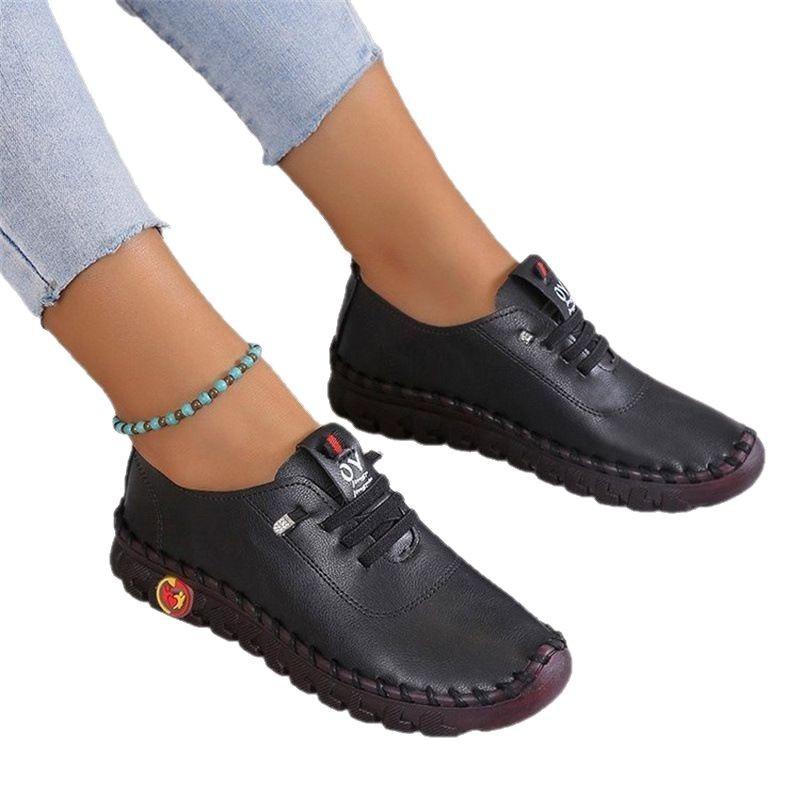 Spring & Summer New Women's Shoes, Four‑Season Wear Soft‑Sole Breathable Classic Flat Loafers for Middle‑Aged & Elderly