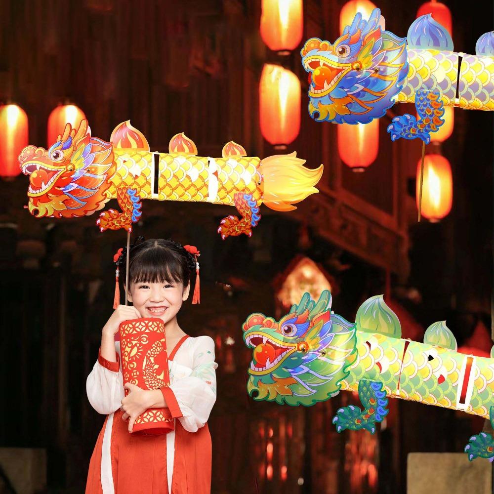 Handliche Kinder-Loong-Laterne PVC Handgefertigte Drachenlaterne Hanfu-Accessoires