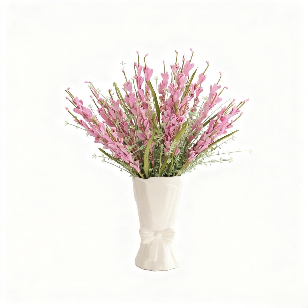 8er-Pack künstliche Winterjasminblüten, 56 cm Stiele, für Heimdekoration, Hochzeitsfeier-Dekoration, Rosa Gelb Weiß