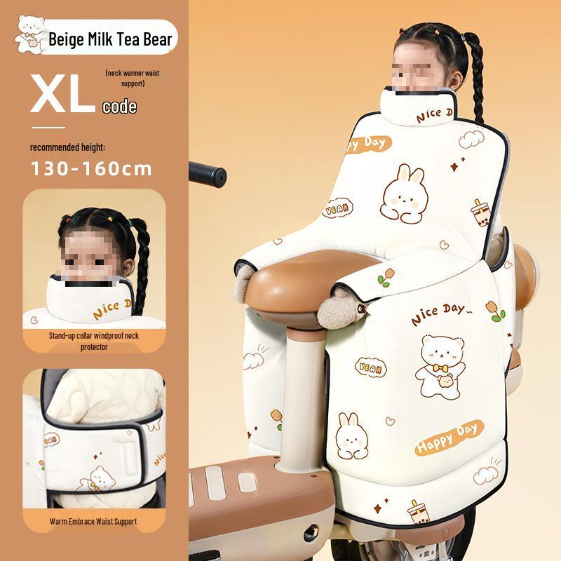 Thickened Winter Windshield & Rear Seat Cover for Children's Electric Cars - Parent-Child Cold-Proof, Windproof Protection