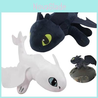 Toothless Dragon Helmet Sucker Plush Motorcycle Decoration 20cm Black