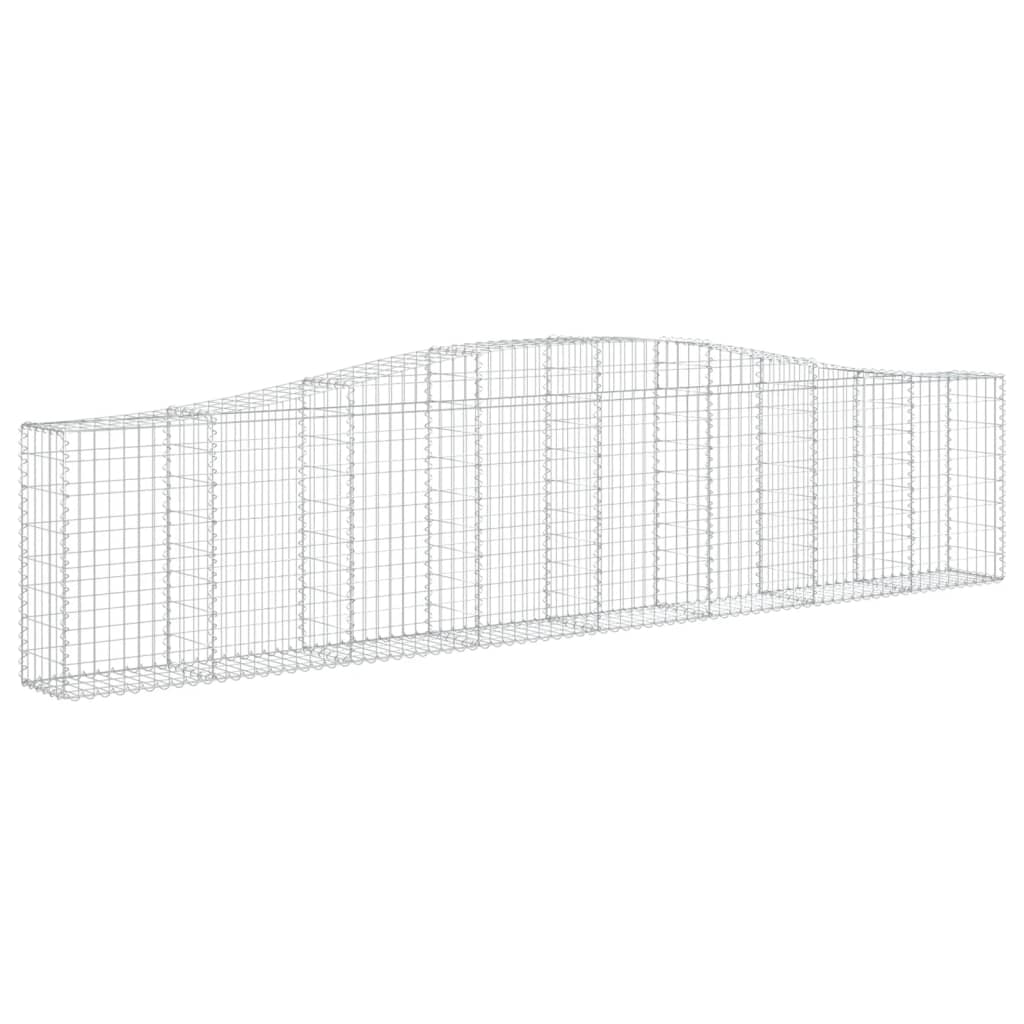 Vidaxl Kosze Gabionowe, 7 Szt, 400X30X80/100 Cm, Galwanizowane Żelazo