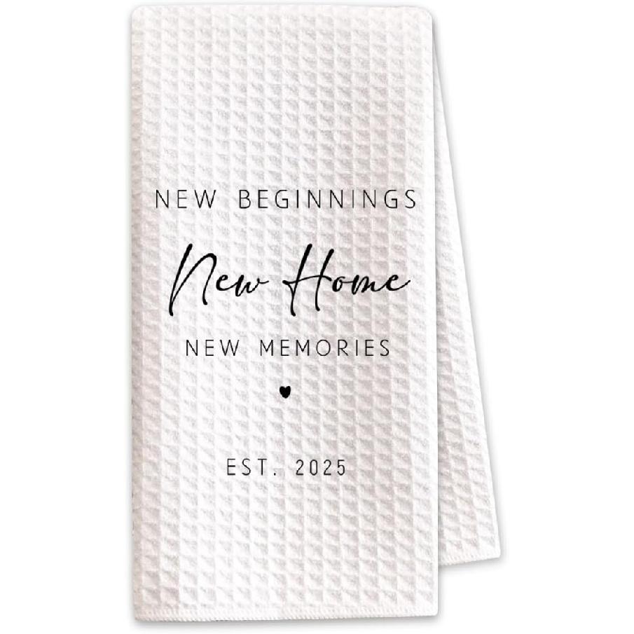 1PC Housewarming Gifts for New House 2026 Kitchen Towels, New Beginnings Hand Towels, Ideal Gifts for Homeowner Decorative,Welcoming Home Sweet Home Color_02