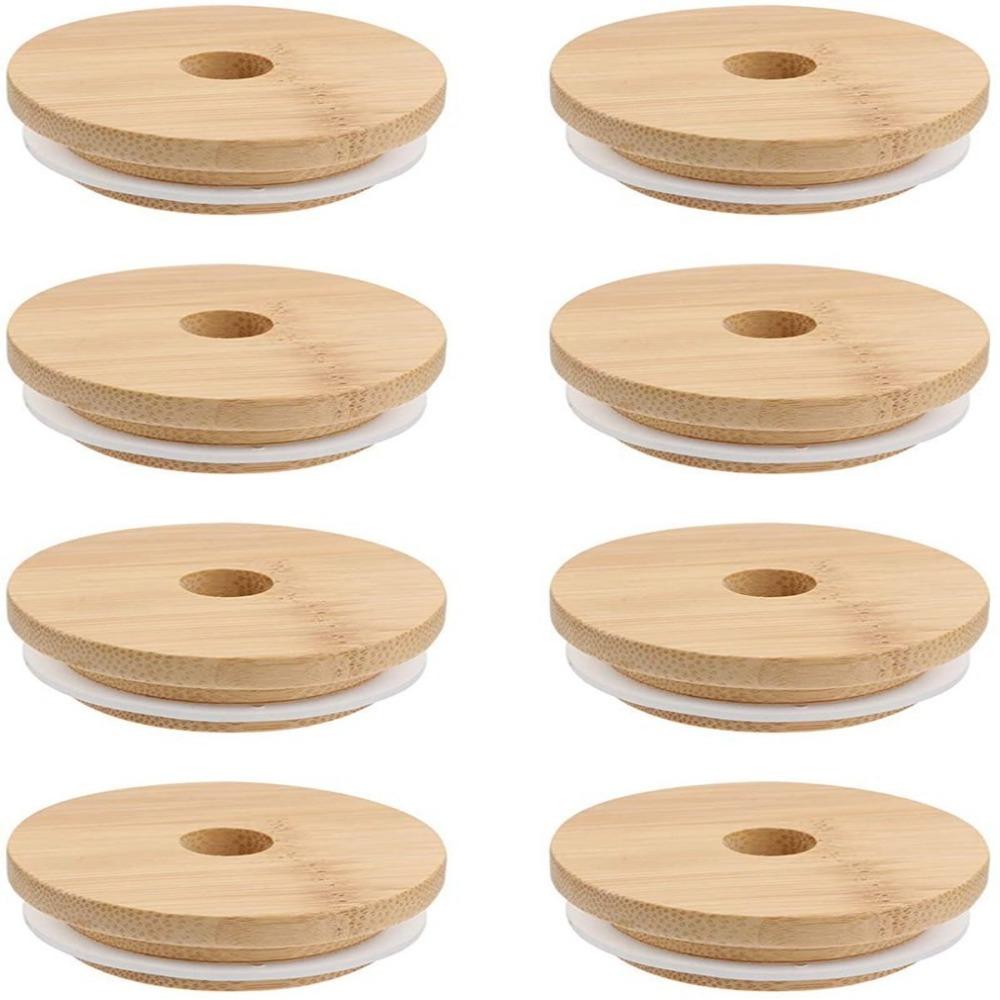 Mason Jar Lids Beer Bottle Canning Caps Straw Lid With Glass Hole Cup Covers