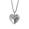 Love Heart Pendant Necklace With Crystal And Electroplated Alloy For Women