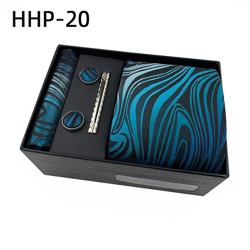 Paisley Men'S Tie Square Cuff Tie Clip Gift Box Set Business Casual Tie Black Gift Box