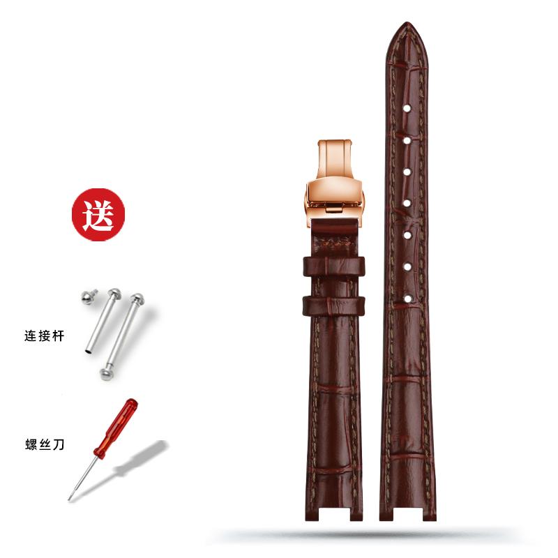 For Tissot Little Beauty T126.010 Jiali Series Women's Genuine Leather Watch Strap Bracelet Cowhide Chain Notch 12*4mm 14*5mm