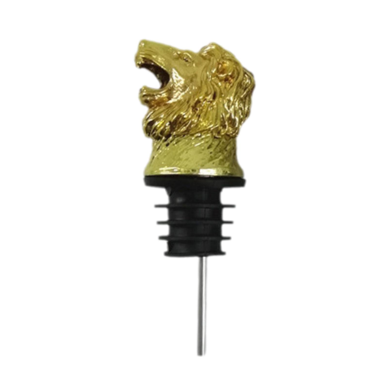 

Лейка для вина в форме головы животного, пробка для бутылки из цинкового сплава, аэратор для вина, дозатор для коктейлей для вечеринок, клубные аксессуары золотой