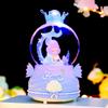 Iridescent Castle Snowfall Crystal Ball Music Box for Kids - Dreamy Fairy Tale Carriage.