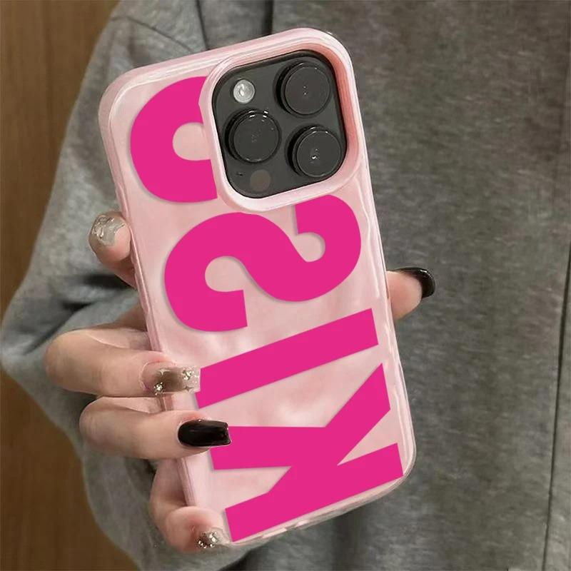 Stylish English Word Kiss Case Funda For iPhone17 Pro Max 16 15 14 13 12 11 Pro Max 16 Plus 17Air Texture Soft Back Cover